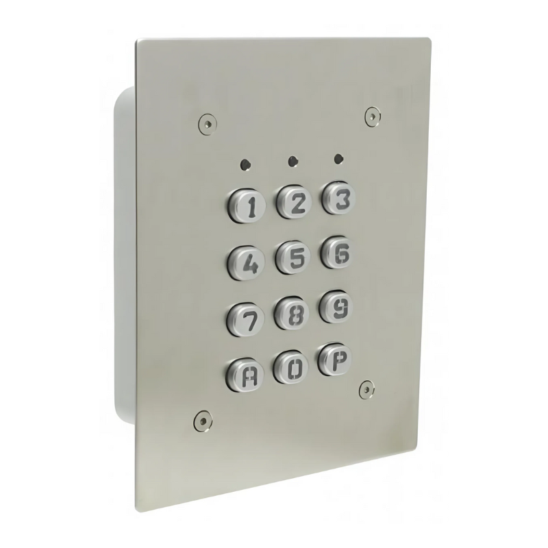 Clavier 2 relais en INOX et touches métalliques (encastré)