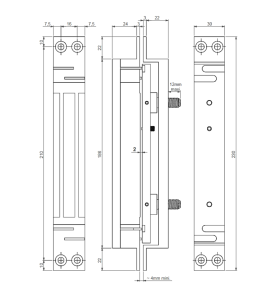 Dimensions schéma BMI CDVI CZ3000
