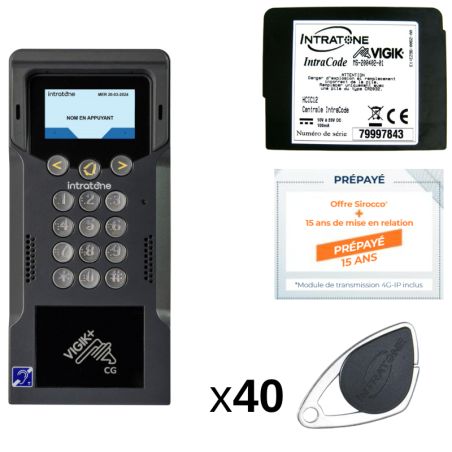 INTRATONE - Pack interphone 4G/GSM Sirocco ONLY-ONE (20 logements)