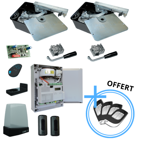 Kit portail 2 battants complet avec télécommandes offertes CAME 40 ans