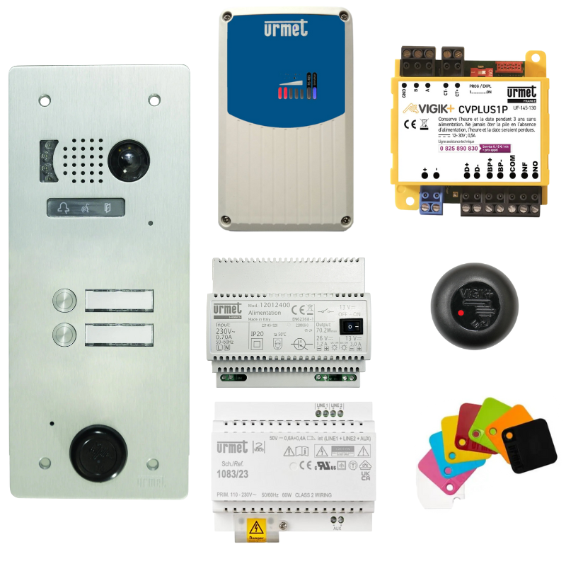 Kit interphone 2 BP GSM et filaire VIGIK+ KVT/102