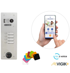 URMET - Kit interphone 4 BP GSM et filaire VIGIK+ KVT/104