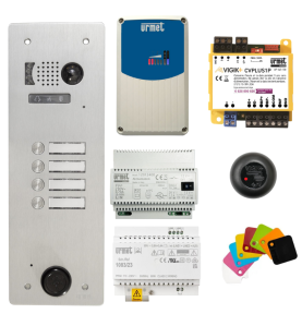 Kit interphone 4 BP GSM et filaire VIGIK+ KVT/104