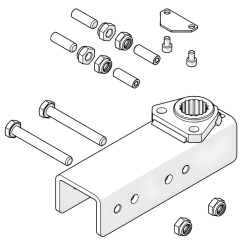 Kit étrier de guidage du vantail avec fixations et plaque pour S2500I