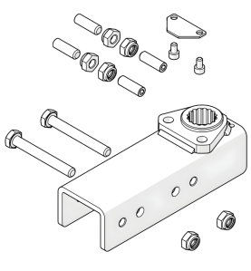 Kit étrier de guidage du vantail avec fixations et plaque pour S2500I