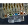 Connecteur RJ45 câble réseau 8 couleurs traversant