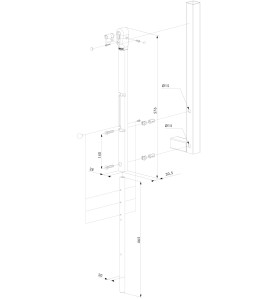 Schéma verrou keydrop Locinox profils 40 x 40 mm - Confodis