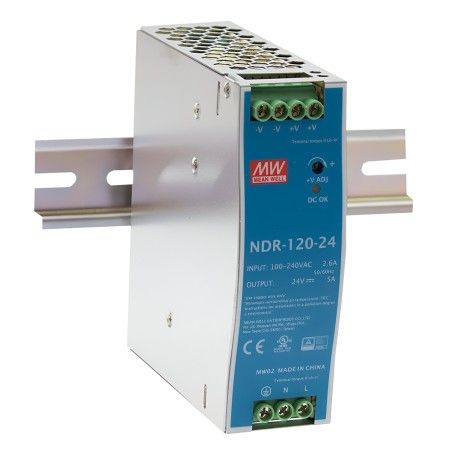 MEAN WELL - Alimentation rail DIN 24 V / 120 W - 5 A NDR-120-24 Confodis