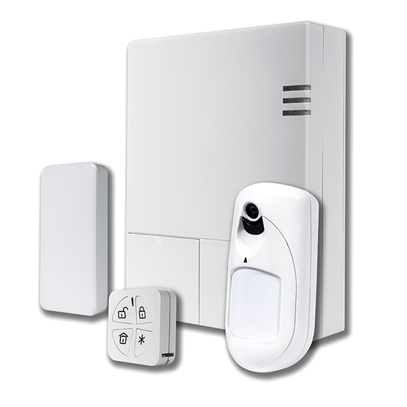 Kit alarme LightSYS AIR Centrale détecteur eyeWAVE télécommande panda contact slim Risco - Confodis
